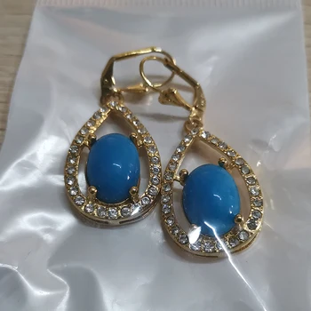 CZ drop náušnice zlaté modré guľôčky náušníc pre ženy kórejský náušnice zirconia crystal kúzlo šperky darček