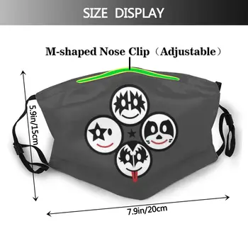 Kiss Kapela Úst Masku na Tvár Úsmev Rock Kizz Smajlíky Kvadratická Pleťová Maska Módne Legrační, s 2 Filtre pre Dospelých