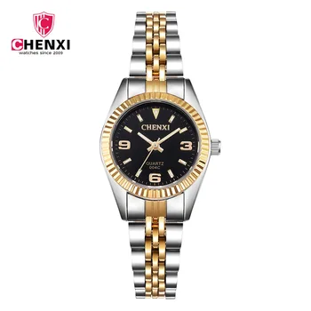CHENXI Luxusné Muži Hodinky Strieborné Medzi Zlata Drahokamu Milovníkov náramkové hodinky Nechtov Popruh Klasické Retro Muž Ženy Business Hodinky