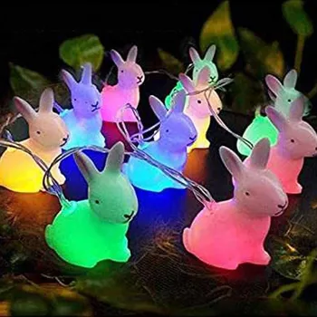 Veľkonočné Vajíčko Tvar 10 LED Dekoratívne Závesné Svetlo Veľkonočné LED Batérie Box Ľahký Reťazec Ozdoby Šťastné Veľkonočné Kuriatko Bunny LED Svietidlo