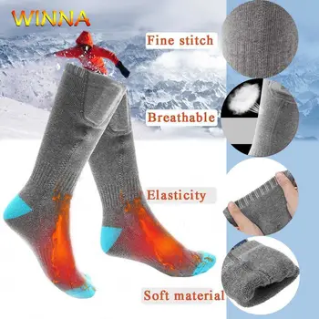 Elektrické Vyhrievané Ponožky s akumulátorom Boxs Elastické Ponožky Zimné Unisex Nohy Ohrievačov Tepelnej Ponožky Inteligentné Teplota 50 Stupňov