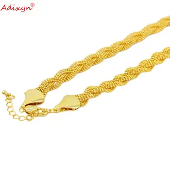 Adixyn Nové 50+5cm Ručne Tkané Náhrdelník Zlatá Farba Módne Šperky Afriky Etiópskej Reťazca pre Ženy, Mužov N10275