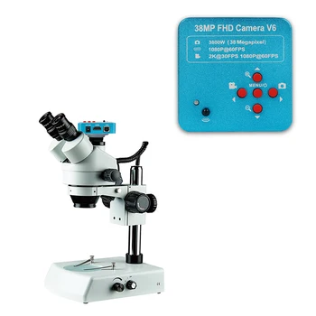 HD 38MP Plný Digitálny Mikroskop Pre Elektroniku, vga, hdmi, usb Mikroskop Fotoaparát Spájkovanie 130x Objektív LED Svetlo Elektrónový Mikroskop