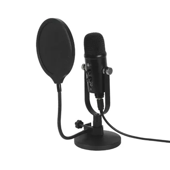 USB Chladič Mikrofónu Súpravy Káblový Mikrofón Mic Stand pre domáci Počítač Vysielania Záznam Hry Zvukové Štúdio mikrofón