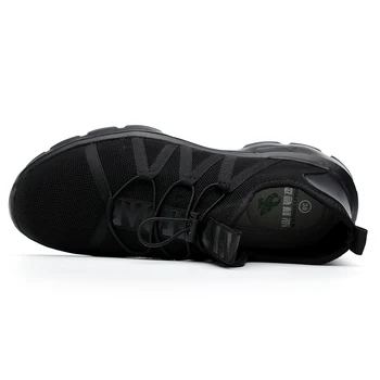 Priedušná Mužov Bezpečnostná Obuv Steel Toe Ultralight Pracovné Topánky Wearproof Čierne Tenisky Veľkosť Platformu Topánky