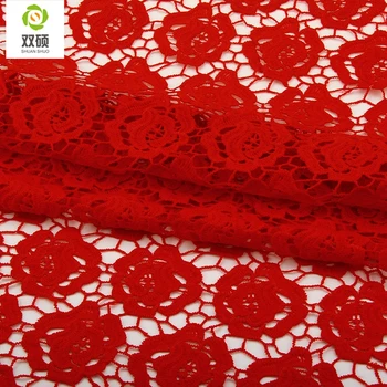ShuanShuo polyester Vyšívané čipky odevné textílie mlieko hodvábneho materiálu, vo vode rozpustné čipky tkaniny výšivky, čipky 110*50 cm