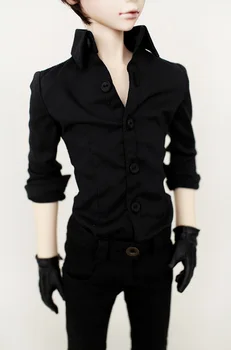 Bjd bábiky oblečenie vyhovovali vyhovovali čierne tričko + nohavice 1/4 1/3 môže byť prispôsobený veľkosti