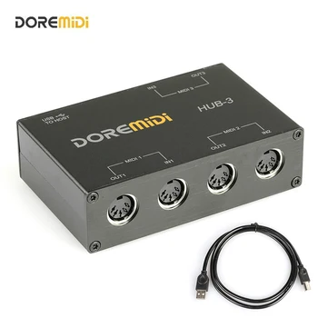 DOREMiDi MIDI 3x3 Políčka USB MIDI Rozhranie MIDI Box MIDI HUB-3