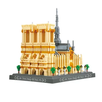 YZ Svetovej Architektúry Notre Dame De Paris Tvorivé 3D Model Budovy Blokov Súprava Diamantových DIY Tehly Hračka pre Deti, Deti Darčeky