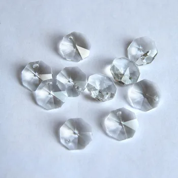 2000pcs/Veľa 14 mm Crystal Octagon Korálky V Jeden Otvor Pre Svadobné Pramene Luster Perličiek Časti
