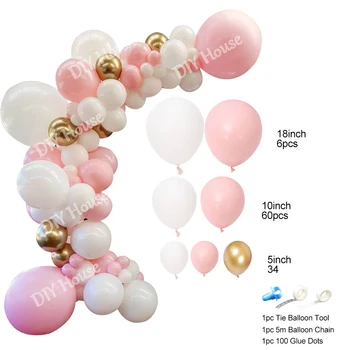 1Set Macaron Pink Témy Balón Arch Konfety Gule Svadobné Party Dekor Baby Sprcha Rodovej Odhaliť Dievča Narodeninám Dodávky