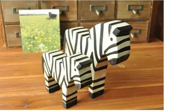 TPRPLH 2ks/Veľa Severnej Európe Zebra Figúrky Tvorivé Drevené plastiky Zvierat Model Home Decor Darčeky Remeslá BR114