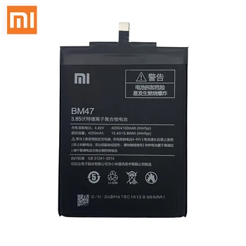 Pôvodný Xiao Mi Redmi 3S 3Pro Batérie BM47 Xiao Redmi 3X Hongmi 3 S Pro Vysoká Kvalita Skutočnú Kapacitu Batérie 4000mAh
