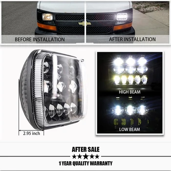 Pár 5X7 7X6 palec Štvorcový LED Reflektor H4 Svetlo S Hi/Lo Beam LED pre Toyota Tacoma Pickup MR2 Supra Nissan 240SX