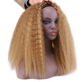 Zlaté Kinky Rovné Vlasy Zväzky 16-20 palcov 3 ks/pack 210 G Syntetický Výplet predlžovanie Vlasov pre ženy
