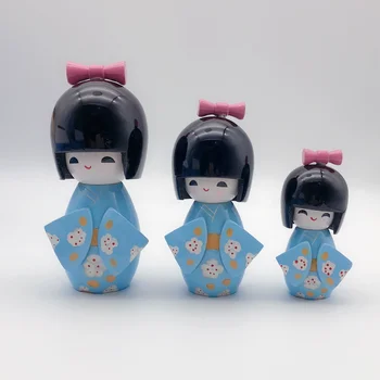 Nové 1set Roztomilý Ručné Japonský Kokeshi Dievčatá Slivka vzor Drevené Bábiky hot darček