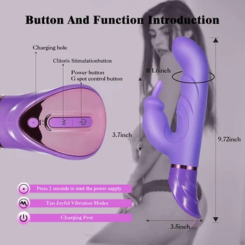 G Mieste Rabbit Vibrátor na Klitoris a G-spot Stimulácia,Vodotesný Vibrátor, Dildo s Dual Motorových Stimulátor pre Ženy alebo Páru