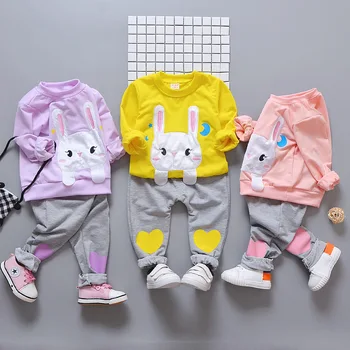 Baby Dievčatá Oblečenie Set sa 2019 Zimné Móda Deti, Oblečenie pre Deti Batoľa Šport Vyhovovali Bavlna Tepláková súprava Oblečenia pre 1 2 3 4 Rokov