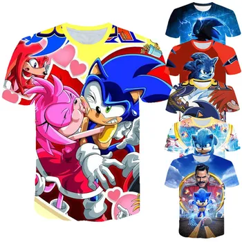 Deti 3D animovaný Sonic Tlačiť T-shirts Kostým Chlapci sonic youth t shirt Dievčatá Letné tričko Oblečenie Deti Tee Šaty, Topy