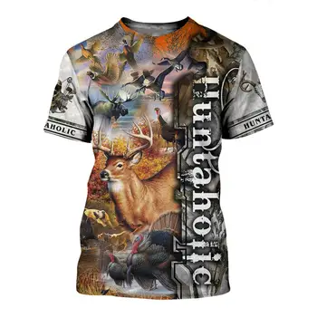 Lov Jeleňa Camo 3D Vytlačené Zvierat Mens t tričko Harajuku letné tričko Unisex Bežné T-shirt top Drop shipping KJ055