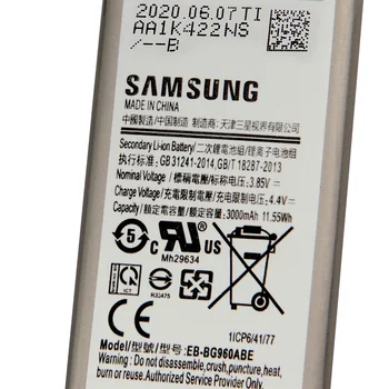 Originálne Náhradné Batérie Samsung EB-BG960ABE Pre SAMSUNG Galaxy S9 G9600 EB-BG960ABA Skutočné Telefón Batéria 3000mAh