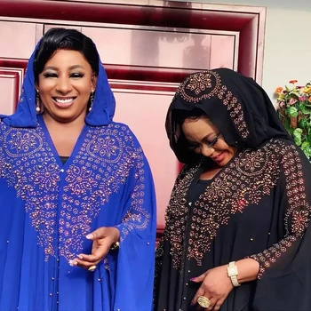 MD Super Veľkosť Šifón Djellaba Šaty Lištovanie Výšivky Moslimských Kimono Abaya Cardigan Dubaj 2020 turecký Kaftan Marocký Boubou