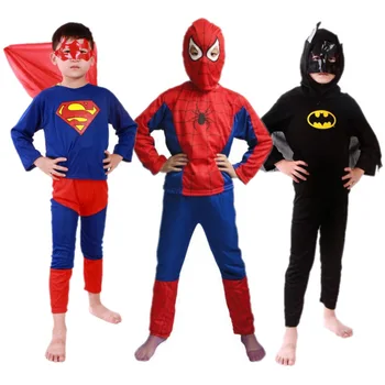 Disney Halloween detský Kostým Spiderman, Superman, Batman Odevu, Oblečenie Nastaviť Dlhý Rukáv Prom Charakter Výkonu Kostým