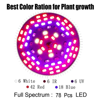 5730 lampa perličiek E27 celé Spektrum Led Rásť Svetlo 8W 10W 30W 50W 80W Červené, Modré Led Lampa Pre Hydroponics Kvety, Rastliny, Zelenina