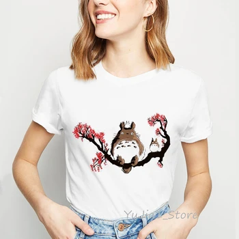 Totoro Odvážneho Preč tričko žena streetwear cartoon nové tričko ženy japonský ulzzang oblečenie t-shirt top tee košele femme