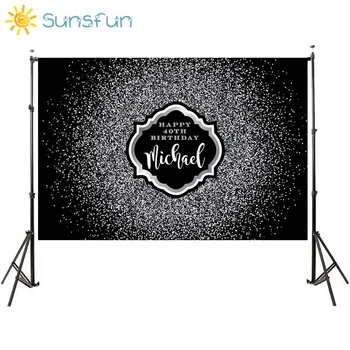 Sunsfun 7x5ft Black Silver Bokeh Strany Svadobné Pozadia Fantasy Rekvizity Vysokej Kvality Birthday Banner Pozadia Rámu Prispôsobiť