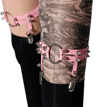 Móda Harajuku podväzkové pásy Pásy O-krúžok Nity Gotický Sexy Rock, Punk kožené Podväzky plus veľkosť Nohy krúžok stehna podväzky postroj