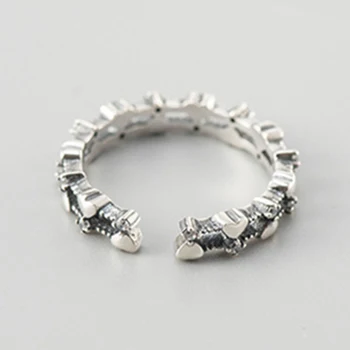 Vintage Láska Srdce Prstene pre Ženy, Ženské Skutočné 925 Sterling Silver Otvorenie Nastaviteľný Krúžok Jemné Strany Šperky