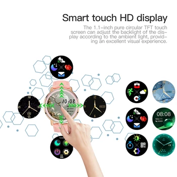 ESEED 2020 R18 Smart Hodinky Ženy Muži 1.1 palcový full touch IP67Waterproof Srdcovej frekvencie, Krvného Tlaku Smartwatch pre ios a android