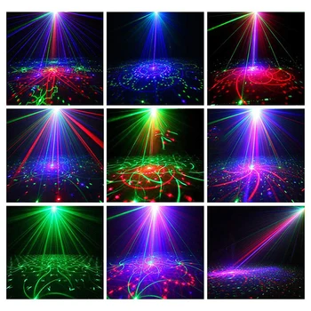 60 Vzory Led Disco Svetlo pre Ovládanie Hudby RGB DJ Laserový Projektor USB Nabíjateľné Vianočné Fáze svetlá Pre Domáce Stranu Narodeniny