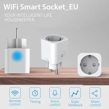 Ewelink Smart Wifi Zásuvka Elektrická Mini EÚ Smart Plug WiFi Diaľkové Ovládanie s Alexa Načasovanie na zapnutie/vypnutie Napájania Smart Domovská stránka Google