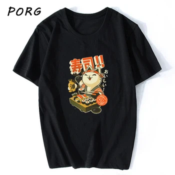 Manga Sushi Japonsko T Shirt Muži/ženy Estetické Roztomilý Bavlna Pohode Vintage T-shirt Harajuku Streetwear Camisetas Hombre Anime Tričko