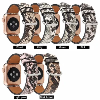 Popruh pre apple hodinky kapela luxusné 44 mm 40 mm mikrovlákna s python tlač iWatch series 3 38mm 42mm PU kožené moderné dizajnér