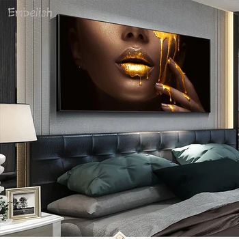 Embelish 1 Ks Veľký Múr Umenia Obrázky, Obývacia Izba, ktorým Ženy Čelia S Zlatý mok Domova Plagáty HD Plátne Obrazy