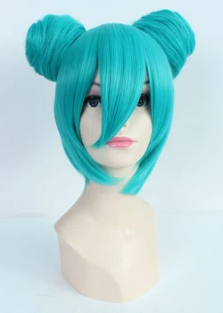 Vocaloid Cosplay Kostým Parochňu Modré Krátke Syntetické Vlasy s Buchty Halloween Party Anime Pelucas