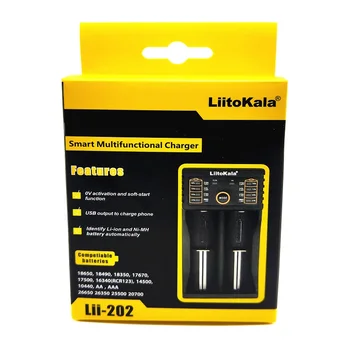 LiitoKala Lii-202 USB Inteligentná Nabíjačka Batérií s Výkonom Bankových Funkciu pre lii202 Lítium-Ni-MH pre 18650 26650 18350 14500