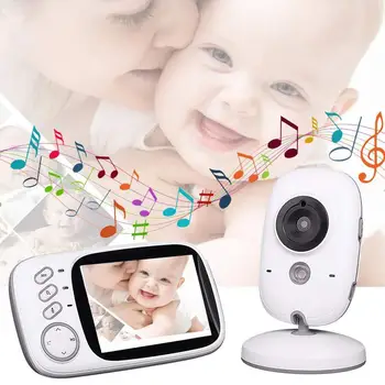 Ruský vb603 Baby Monitor Baby Monitory 3.2 palcový TFT LCD Video Opatrovateľka INFRAČERVENÉ Nočné Videnie 2 spôsob, ako Hovoriť 8 Uspávanky Teplota Monitor