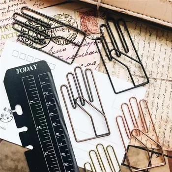 Retro Ruku Tvar papier klip Záložku Dekoratívnych Kovových Spojovacích Klipy DIY tvorivosti Poznámky Notebook Office Školy Príslušenstvo