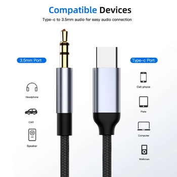 Nový USB C Typ C do 3.5 mm Aux Audio Kábel, Adaptér Jack 3.5 USB-C Samec Konektor Typu c Slúchadlá Cabel pre Huawei Xiao 10 LG