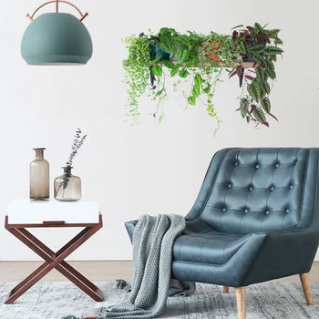 Zelená listová rastlín hrniec stenu, nálepky, obývacia izba gauč pozadí nástenné dekorácie spálňa obtlačky domova samolepky PVC tapety