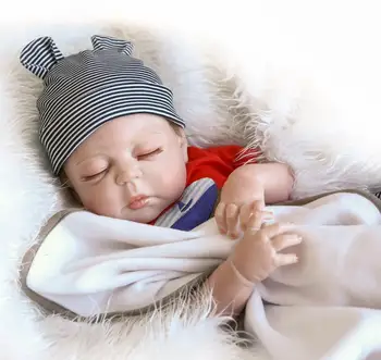 14.5 Cm 48 cm Mäkké Silikónové Reborn Batoľa Bábika Realisticky Realistické Bábiky Baby doll Narodeniny Vianočný Darček pre Deti