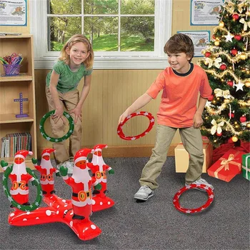 Vianočné Thg Hračky Nafukovacie Krúžok Hodiť Hru Nastaviť, Krúžok Prehadzovať Dvore Hry pre Rodinu a Deti