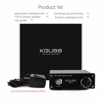 KGUSS MP02 phono predzosilňovač vinyl prehrávač mini MM PHONO phono predzosilňovač 2068