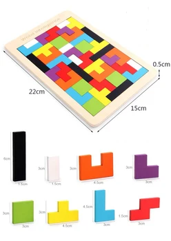 Batoľa 3D Puzzle Drevených Tangram Matematika Hračky, Hry Detí predškolského Magination Duševného Vzdelávacie Hračky pre Deti 1 2 3 Rokov