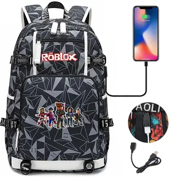 ROBLOX Muž Batoh Nosenie Notebooku USB Nabíjanie Multi-layer Vesmírne Cestovanie Muž Bag Anti-zlodej Nepremokavé Trendy Tlač Batoh