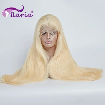 8-40 cm Dlhé Vlasy Úplné Čipky Parochne Brazílsky Rovno Ľudské vlasy, Parochne #613 Blond Vlasy Pred Plucke Glueless Pre Black Žena